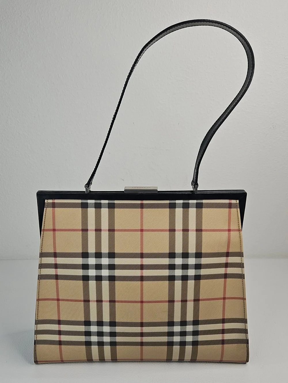 Authentic Burberry Vintage Nova Check Framed Shoulder Bag Classic Plaid - Picture 7 of 15